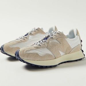 New Balance 327 Sneakers Shoes Moonbeam White Suede Navy Beige